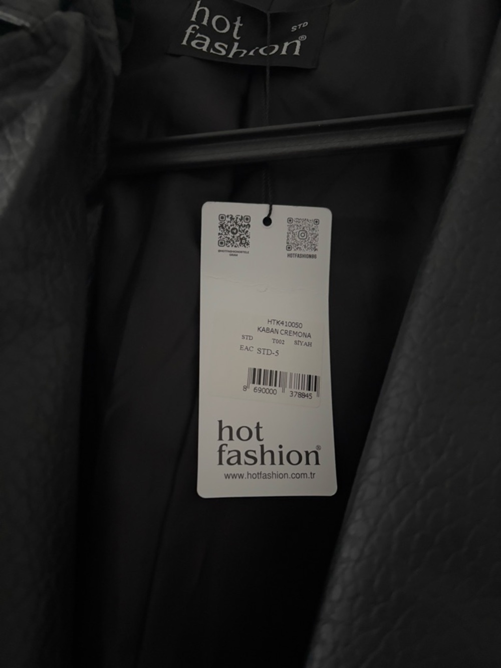 Black Trench Coat Faux Leather - Picture 12 of 12